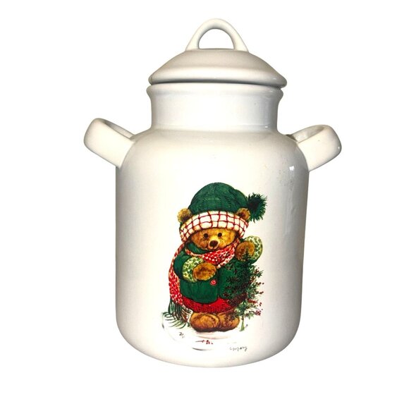 Vintage Hallmark Gourmet Gifts Ceramic Cookie Jar With Lid - Picture 1 of 4